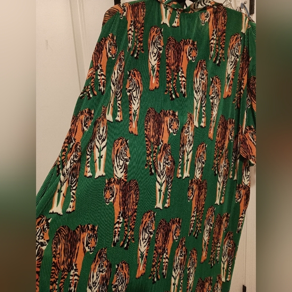 Dressed In Lala Green Tiger Print Dress - Picture 3 of 6